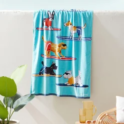Surfing Dogs Beach Towel