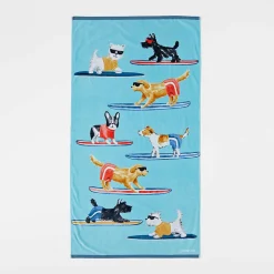 Surfing Dogs Beach Towel