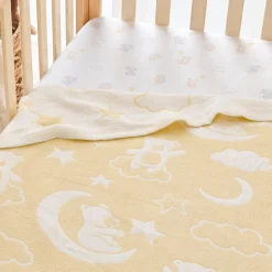 Teddy Moon Reversible Baby Blanket