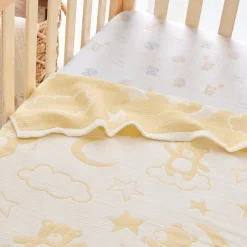 Teddy Moon Reversible Baby Blanket