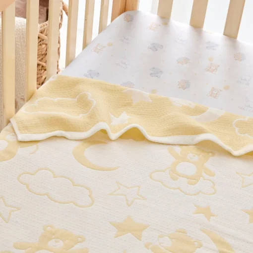 Teddy Moon Reversible Baby Blanket