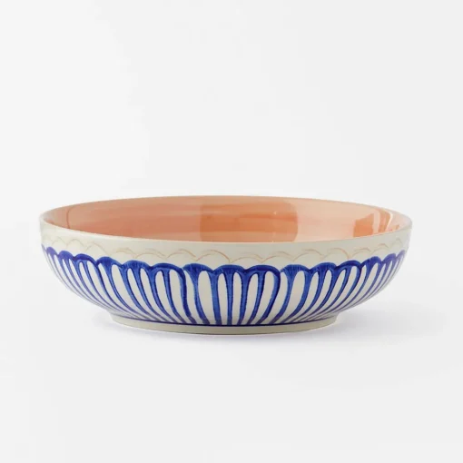 Tondo Low Bowl - Blue/White