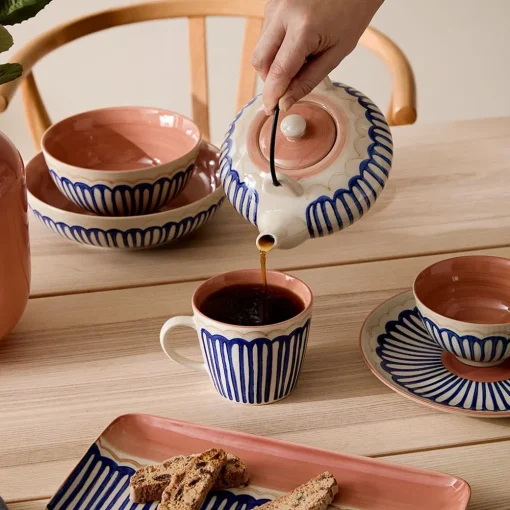 Tondo Tea Pot - Blue/White