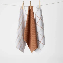 Turner Set Of 3 Terry Tea Towel - Brick/Pink