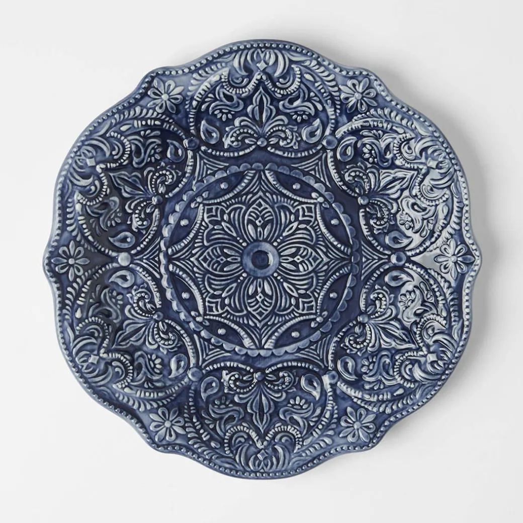 Venezia Large Round Platter - Indigo