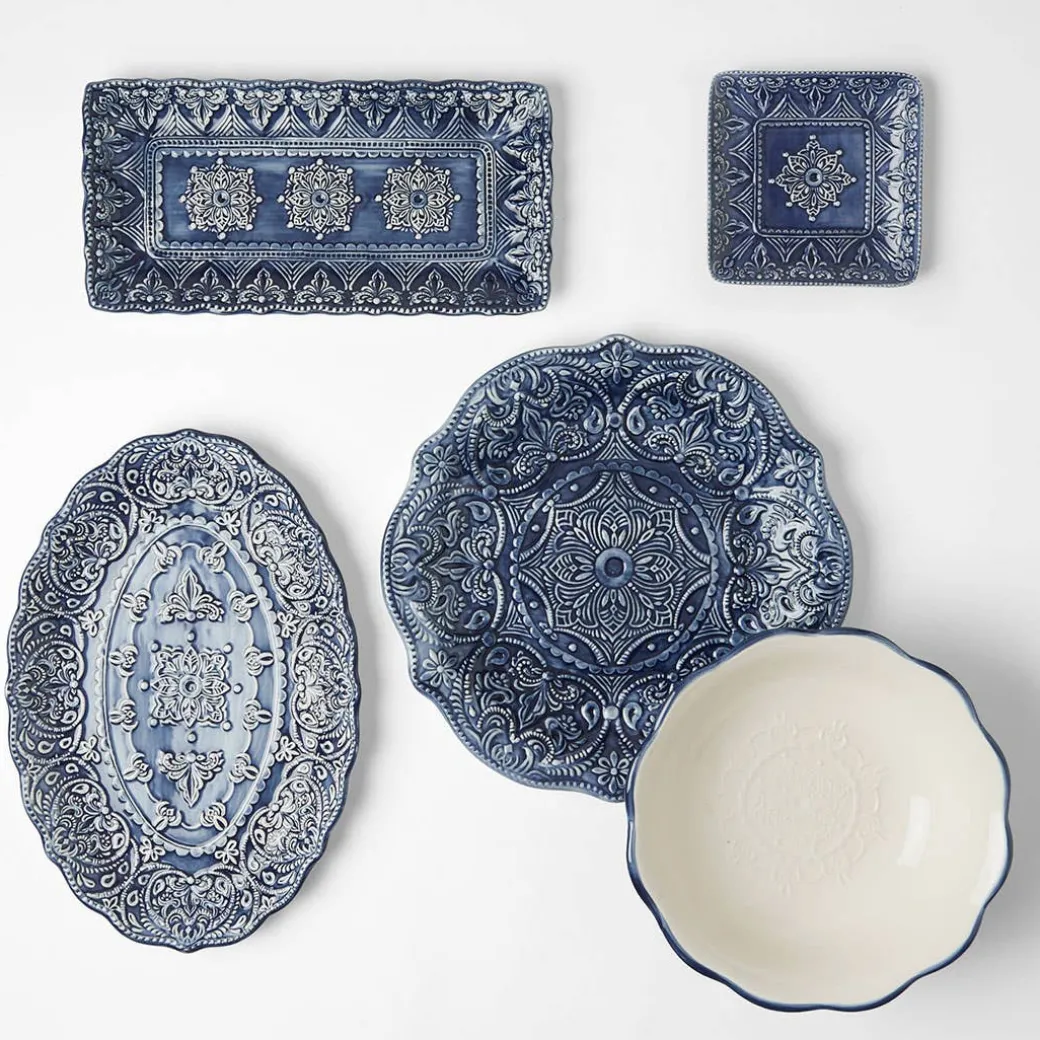 Venezia Small Square Platter - Indigo