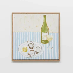 Vino Framed Canvas - Blue