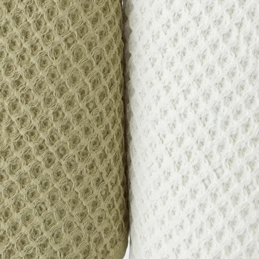 Waffle Tea Towel Set Of 2 - Olive