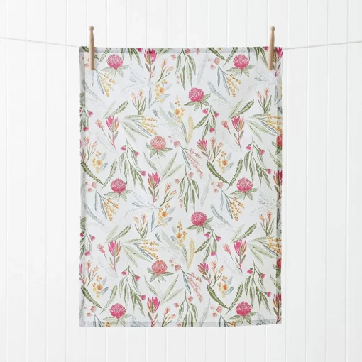 Waratah Printed Tea Towel