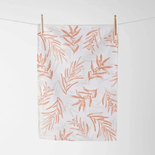Wattle Tea Towel Set Of 3 - Clay