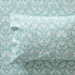 Woodland Flannelette Sheet Set - Teal/Cream Floral