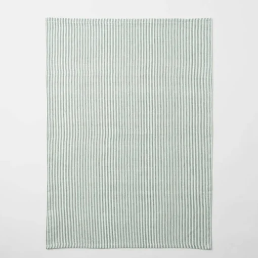 Yarn Dye Stripe Tea Towel Set Of 3 - Khaki