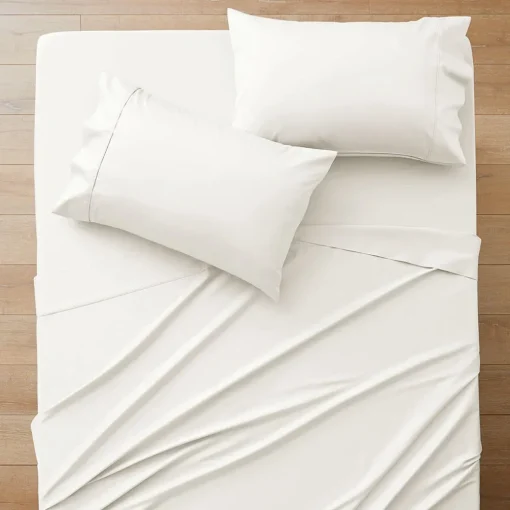 York 375 TC Cotton Sateen Sheet Set - White