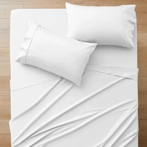 York 375 TC Cotton Sateen Sheet Set - White